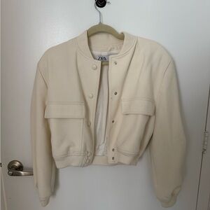 Zara Off-White Women's Bomber Jacket